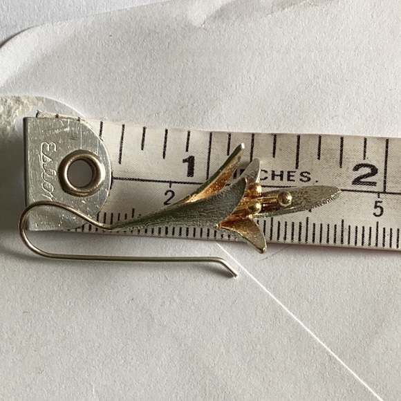 Long Lillies Sterling French Wire Floral Earrings Botanical Natural - Picture 6 of 6